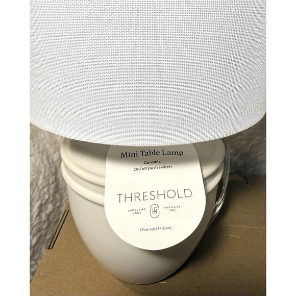 Set of 2 Threshold Ceramic Mini Table Lamps - Cream/White - NEW - Picture 3 of 4